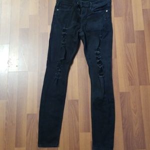 Express destroyed black jean legging